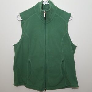 Lands' End Fleece Vest Green Size M